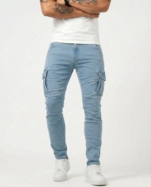 Pantalón Cargo Marino Elástico